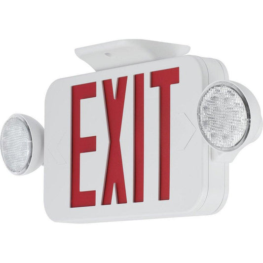 Progress Lighting LED Combination Battery Back Up LED Exit/Emergency Combo Light Red Letters