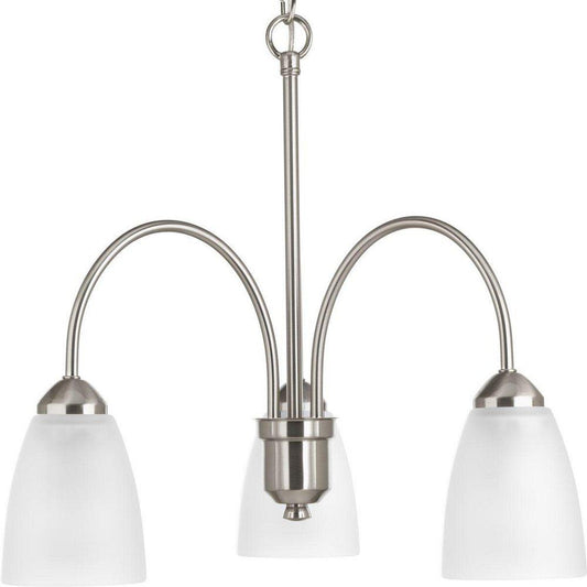 Progress Lighting Gather 100W 3-Light Medium E-26 Base Incandescent Chandelier in Brushed Nickel