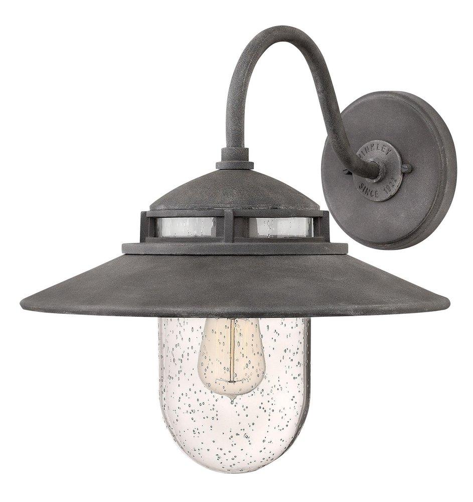 Hinkley Atwell 100W 1-Light Medium E-26 Incandescent Outdoor Wall Sconce in Aged Zinc