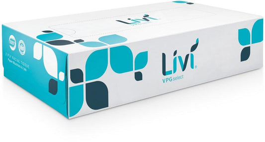 Solaris Paper Livi VPG® Flat Box Facial Tissue in White (Case of 30)