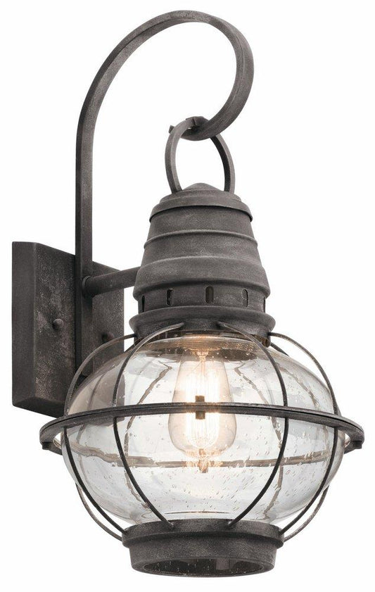 Kichler Lighting Bridge Point 100W 1-Light Incandescent Outdoor Wall Sconce in Weathered Zinc