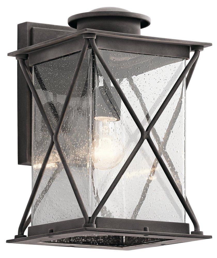 Kichler Lighting Argyle 15 in. 20W 1-Light Outdoor Wall Lantern in Weathered Zinc
