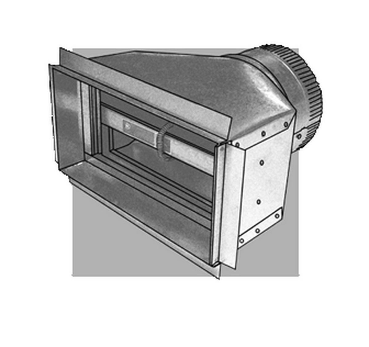 14 in. x 8 in. x 6 in. Flanged 90° Radiation Boot with 1 in. Lip & Damper