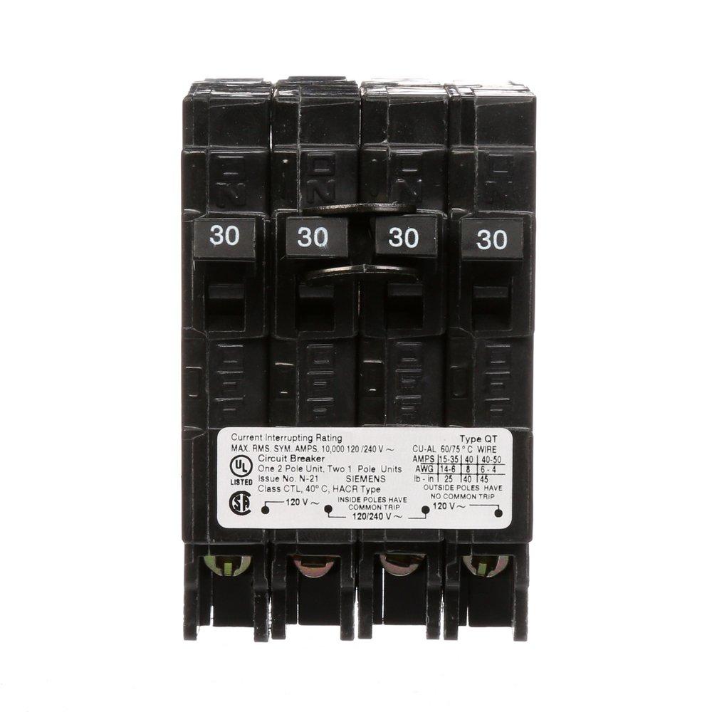 30W 120/240V 30A 2-Pole Quadplex Circuit Breaker