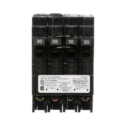 30W 120/240V 30A 2-Pole Quadplex Circuit Breaker