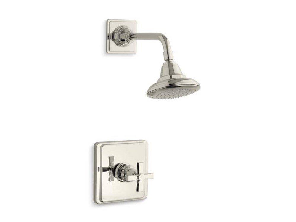 KOHLER Pinstripe® One Handle Single Function Shower Faucet in Vibrant® Polished Nickel (Trim Only)