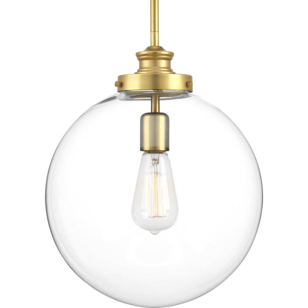 Progress Lighting Penn 12 in. 100W 1-Light Medium E-26 Incandescent Pendant in Natural Brass