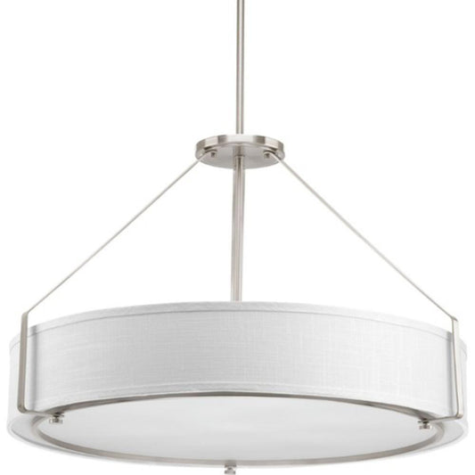 Progress Lighting Ratio 30 in. 75W 6-Light Medium E-26 Incandescent Pendant in Brushed Nickel