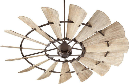 Quorum International Windmill 72 in. 33.7W 15-Blade Ceiling Fan in Oiled Bronze
