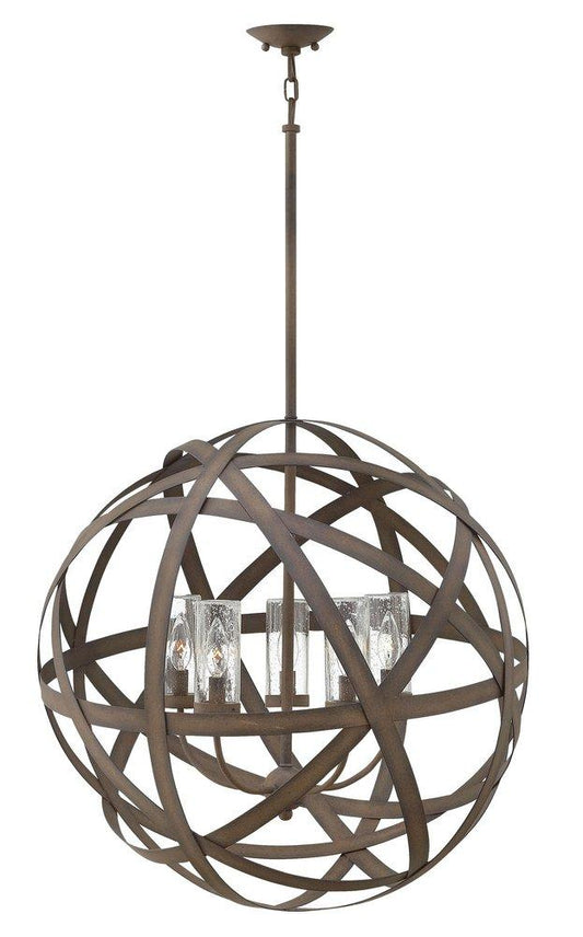 Hinkley Carson 60W 5-Light Outdoor Chandelier in Vintage Iron