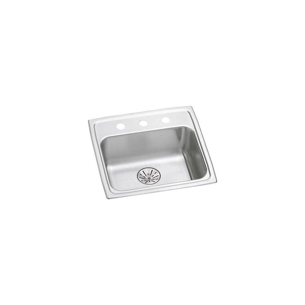 Elkay Lustertone® 19-1/2 in. Drop-in Stainless Steel Single Bowl Kitchen Sink in Chrome