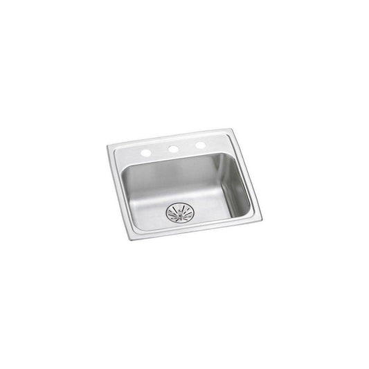 Elkay Lustertone® 19-1/2 in. Drop-in Stainless Steel Single Bowl Kitchen Sink in Chrome