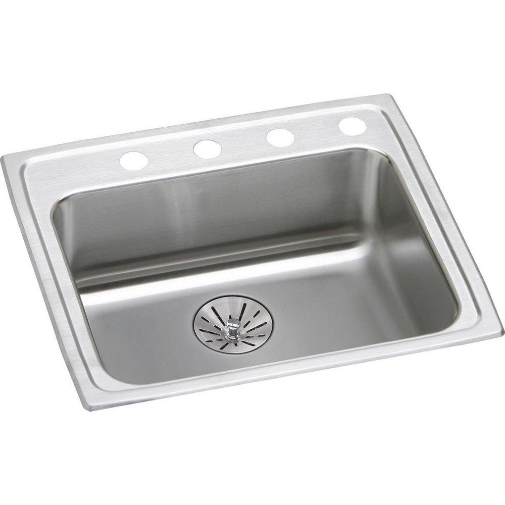 Elkay Lustertone® 25 in. Drop-in Stainless Steel Single Bowl Kitchen Sink in Satin Black