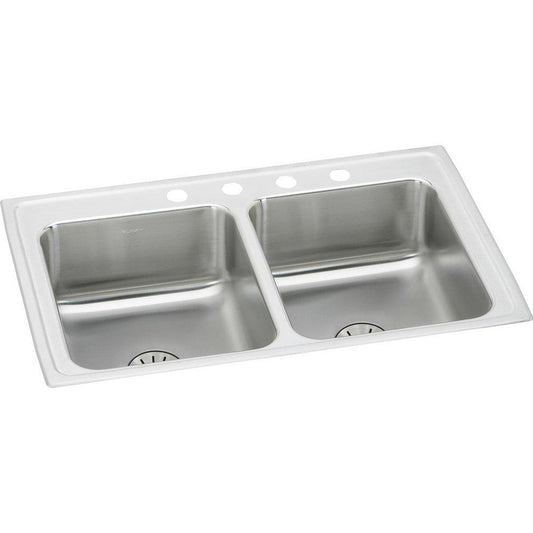 Elkay Lustertone® 29 in. Drop-in Stainless Steel Double Bowl Kitchen Sink in Chrome