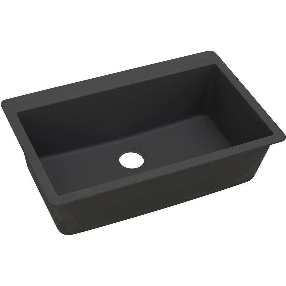 Elkay Quartz Classic® 33 in. Drop-in Composite Single Bowl Kitchen Sink in Black