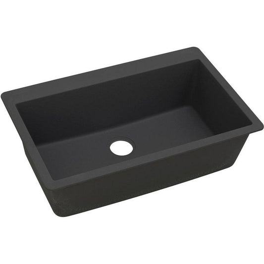 Elkay Quartz Classic® 33 in. Drop-in Composite Single Bowl Kitchen Sink in Black