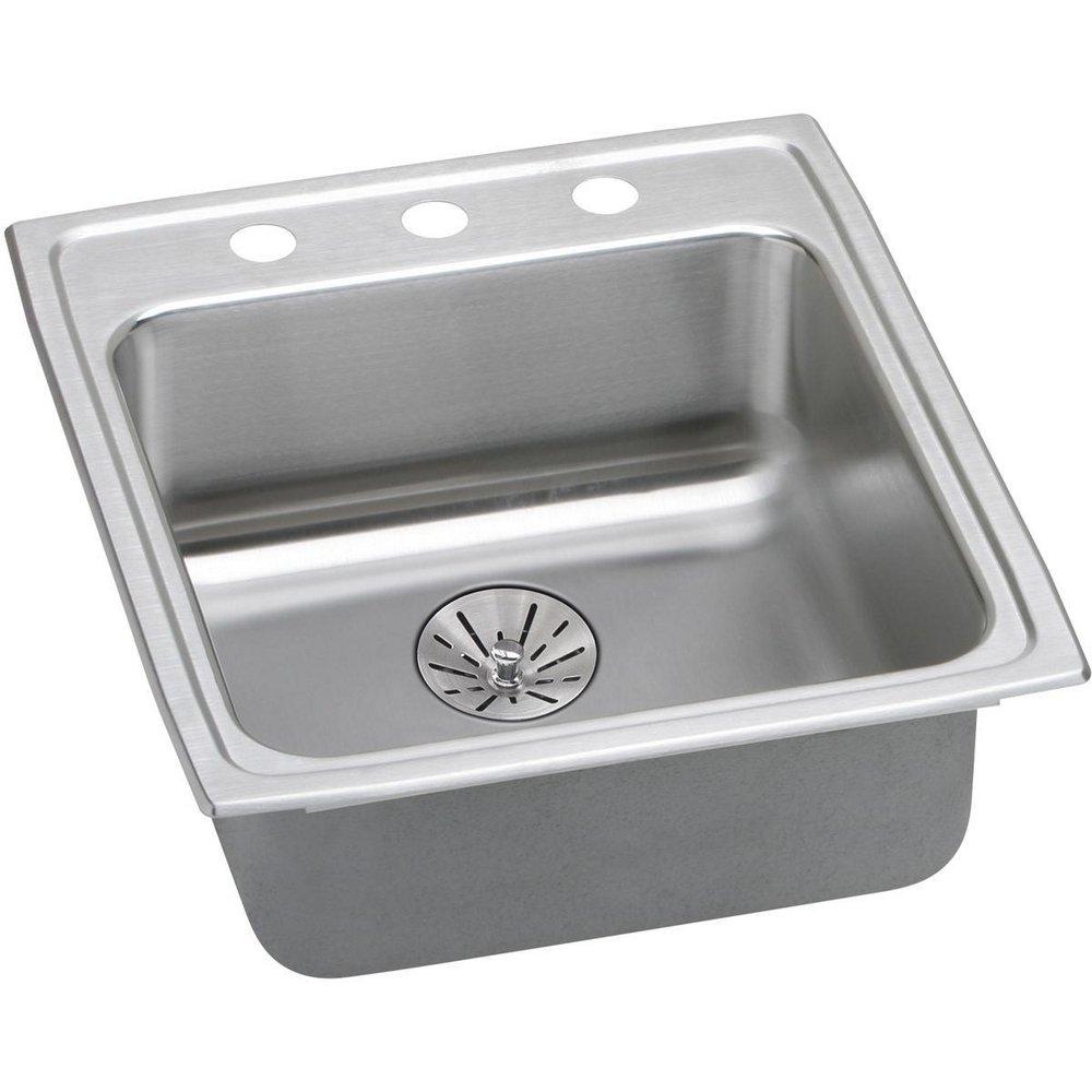 Elkay Lustertone® 19-1/2 in. Drop-in Stainless Steel Double Bowl Kitchen Sink in Satin