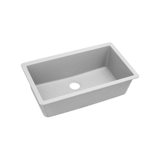 Elkay Quartz Classic® 33 in. Undermount Composite Single Bowl Kitchen Sink in White