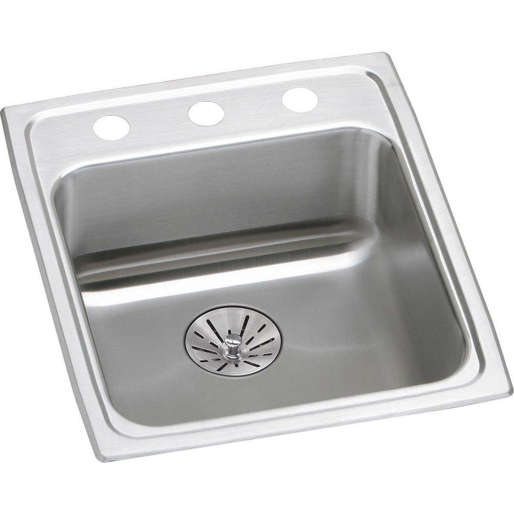 Elkay Lustertone® 17 in. Drop-in Stainless Steel Single Bowl Kitchen Sink in Chrome