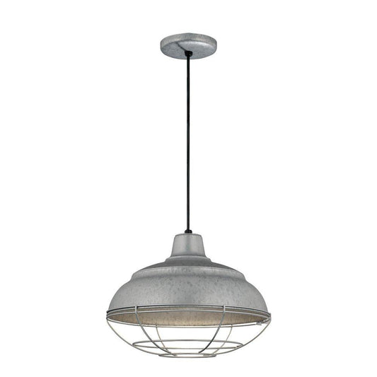 Millennium Lighting R Series 1-Light Cord Hung Warehouse Shade in Galvanized
