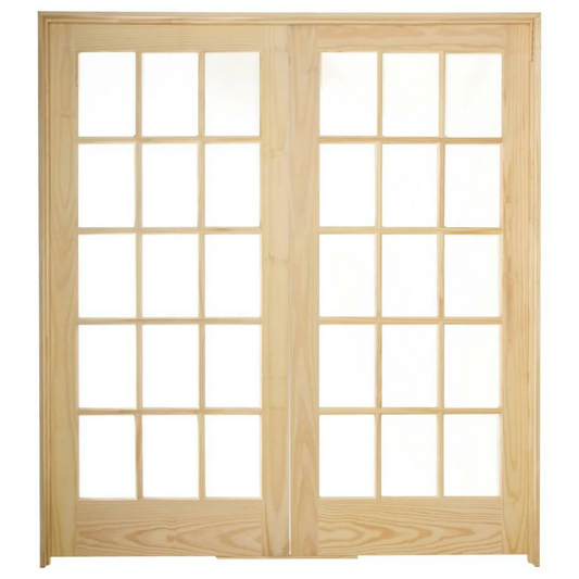 6/0x6/8 15 Lite Pine Prehung Interior French Door