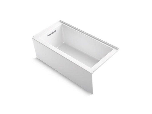 KOHLER Underscore® 60 in. x 30 in. Soaker Alcove Bathtub with Left Drain in White