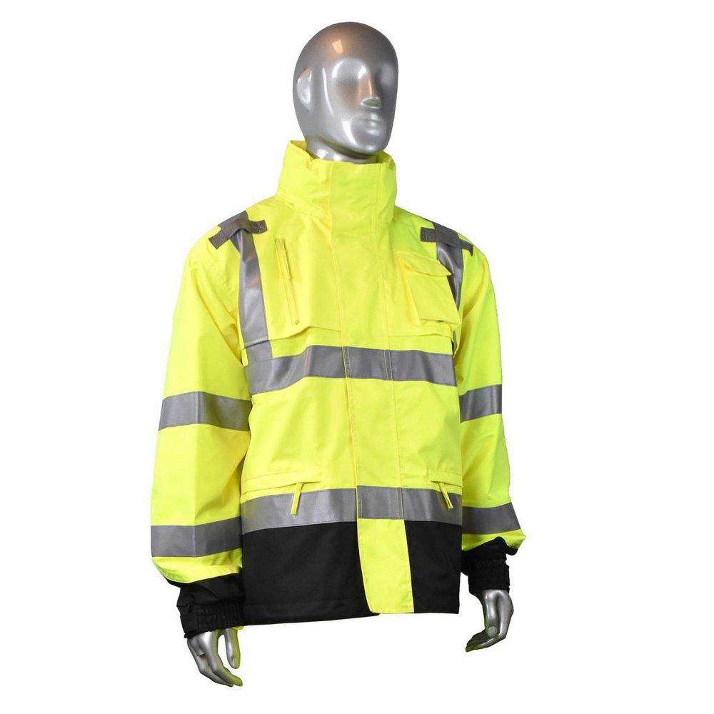 XL Plastic Rain Jacket in Hi-Viz Green
