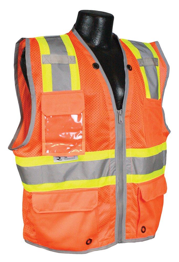Radians Radwear™ L Size Polyester Reinforced Vest in Hi-Viz Orange