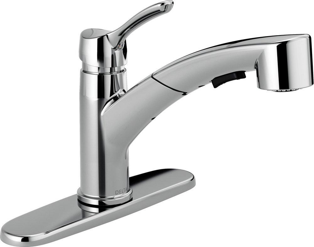 Delta Faucet Collins™ Single Handle Pull Out Kitchen Faucet in Chrome