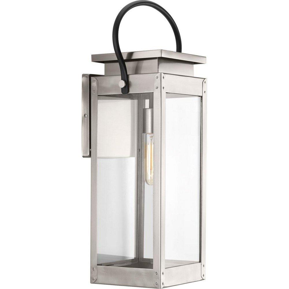 Progress Lighting Union Square 1-Light 100W Tall Outdoor Wall Sconces in Stainless Steel