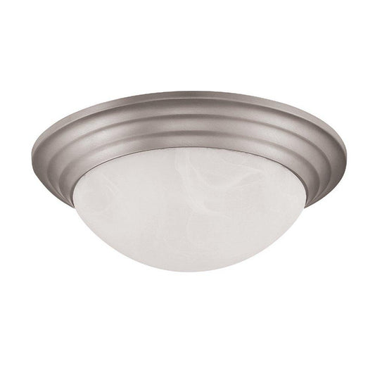 Twiston
                                
                                12 in. 2-Light Flush Mount Ceiling Fixture in Satin Nickel with Twist on Glass