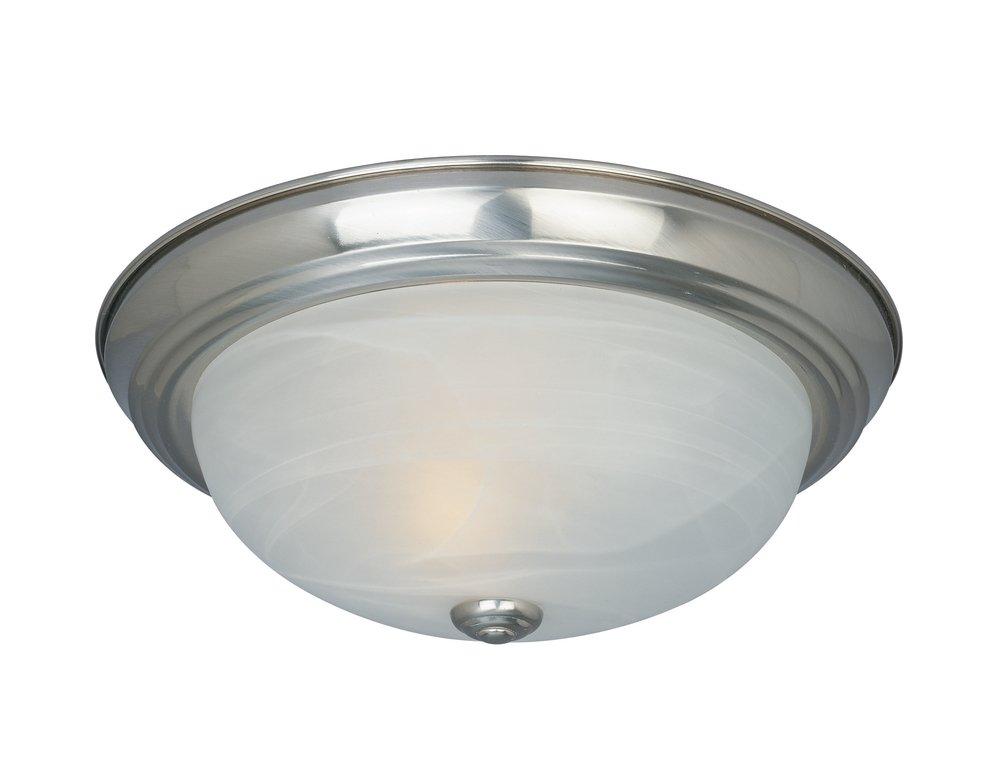 Decorative
                                
                                13 in. 2-Light 60W Flush Mount Ceiling Fixture in Brushed Nickel