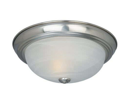 Decorative
                                
                                13 in. 2-Light 60W Flush Mount Ceiling Fixture in Brushed Nickel