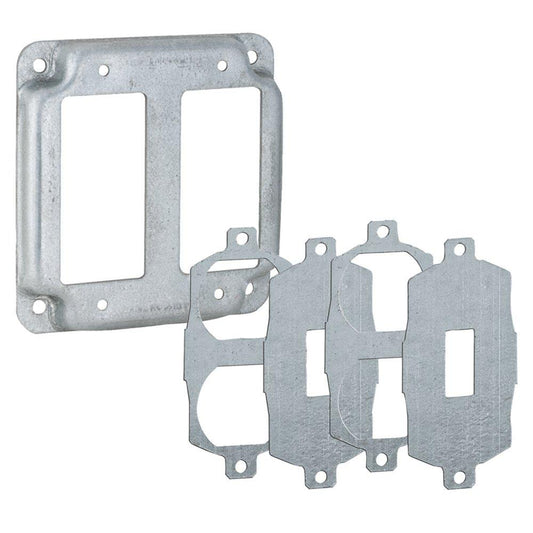 6.5 cu in. 2-Device Zinc and Galvanized Steel Universal Exposed Work Cover