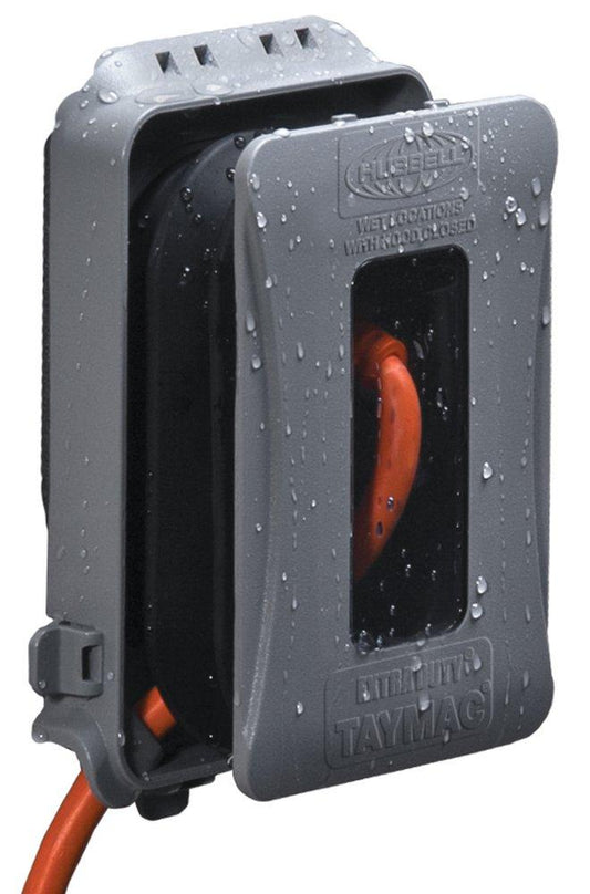 TayMac Extra Duty® 1-Gang Plastic and Rubber Expandable While in Use Cover in Grey