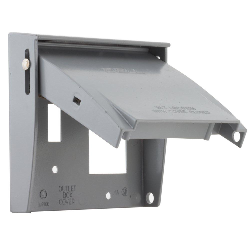 Bell Rayntite® 4-1/2 x 4-9/16 x 1-3/16 in. 2-Gang Die Cast Aluminum Vertical Mount Device Cover