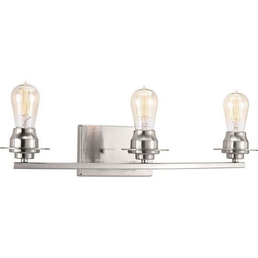Progress Lighting Debut 60W 3-Light Medium E-26 Incandescent Bath Vanity in Brushed Nickel