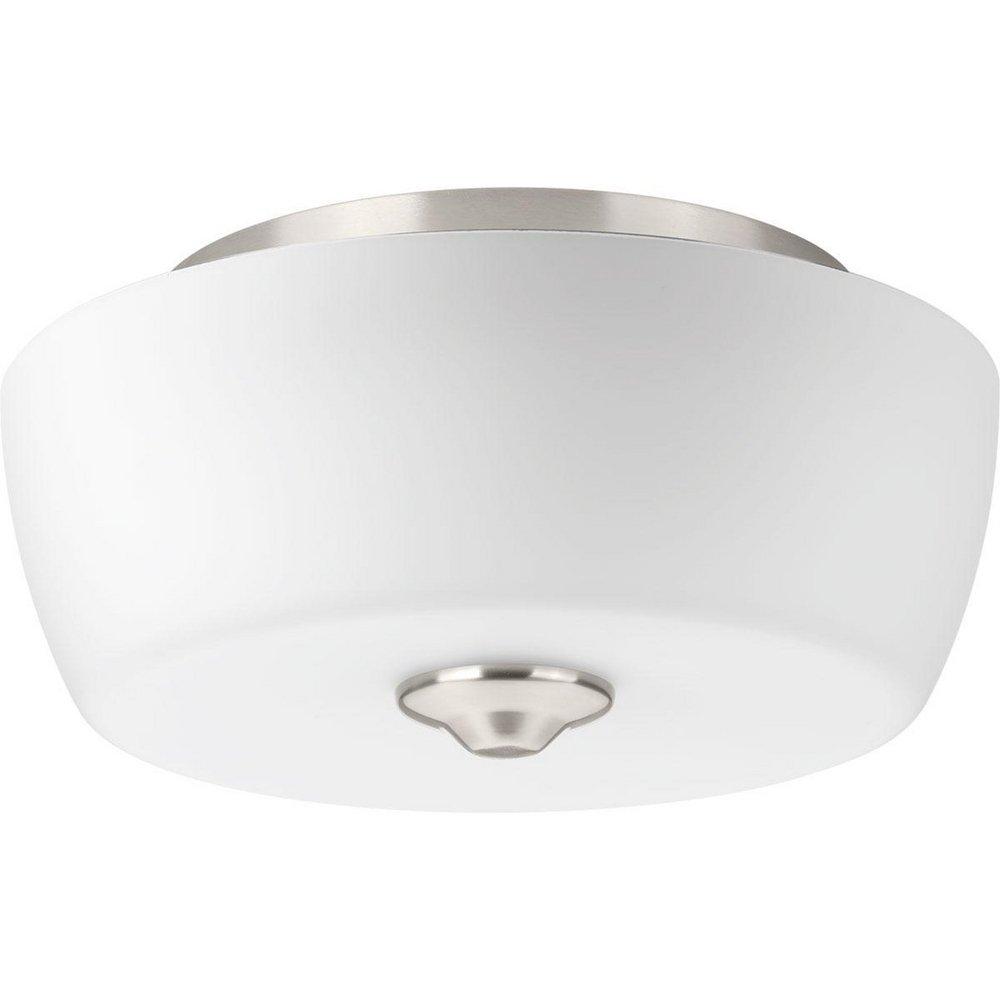 Progress Lighting Leap 60W 2-Light Flush Mount Ceiling Fixture in Brushed Nickel
