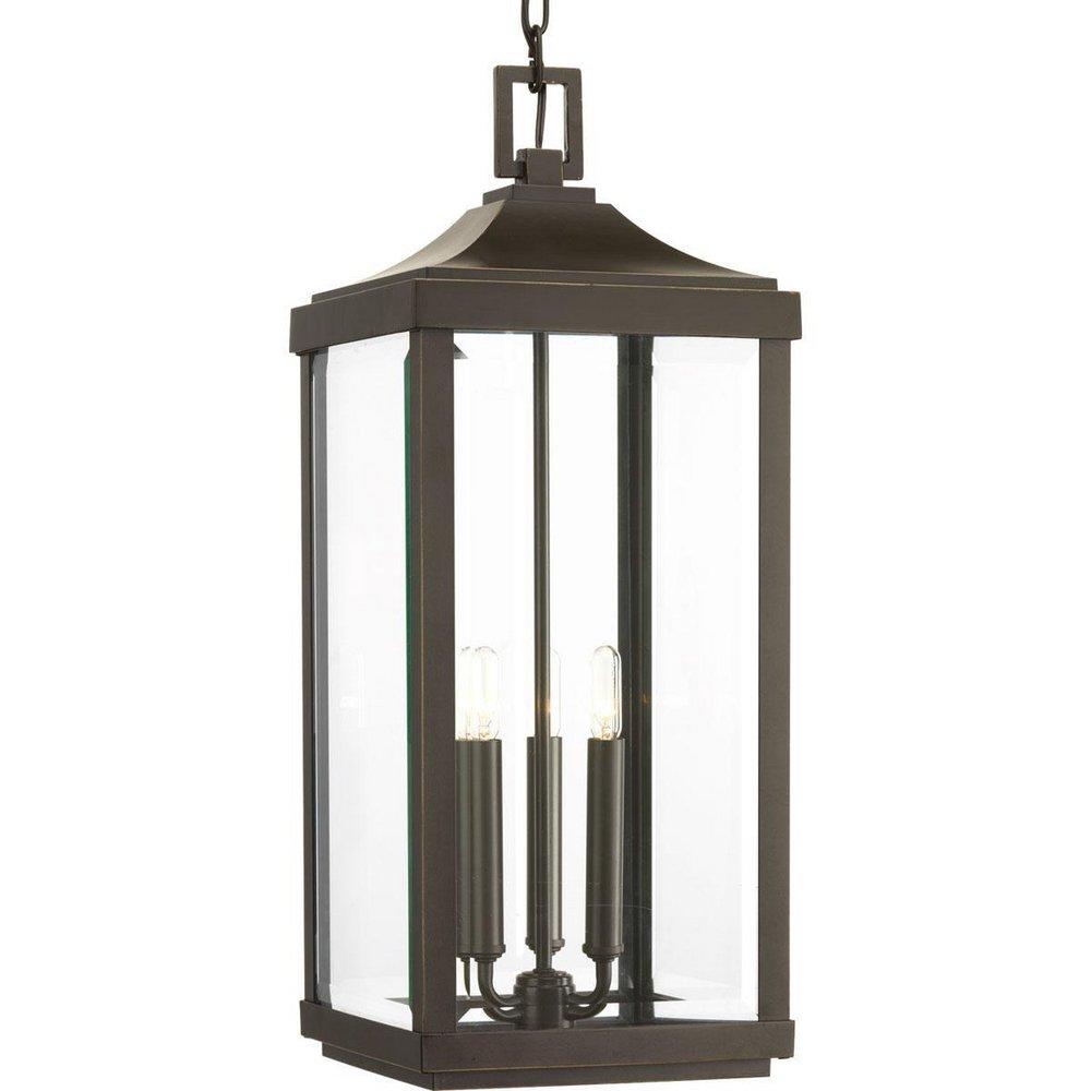 Progress Lighting Gibbes Street 3-Light 60W Hanging Lantern in Antique Bronze