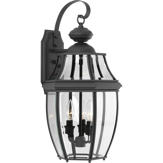 Progress Lighting New Haven 60W 3-Light Incandescent Outdoor Wall Sconce in Black