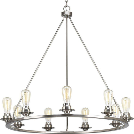 Progress Lighting Debut 60W 9-Light Chandelier in Brushed Nickel