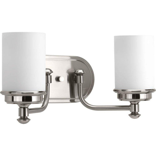 Progress Lighting Glide 100W 2-Light Medium E-26 Bath Light in Brushed Nickel