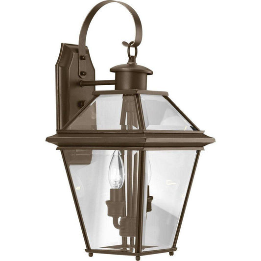 Progress Lighting Burlington 2-Light 60W Down Lighting Medium Wall Lantern in Antique Bronze