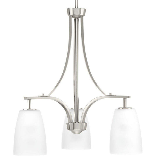 Progress Lighting Leap 21 in. 100W 3-Light Medium E-26 Incandescent Chandelier in Brushed Nickel