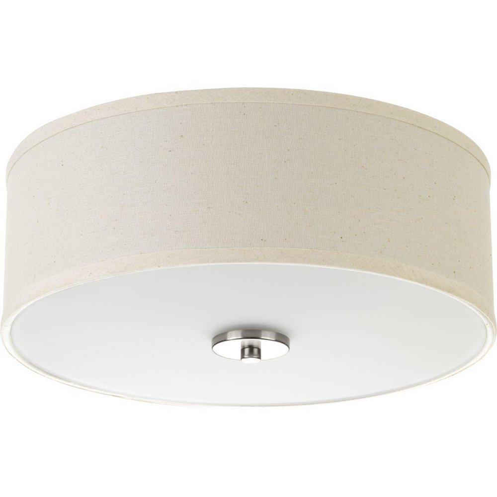 Progress Lighting Inspire 2-Light 60W Close-to-Ceiling Light Fixture in Brushed Nickel