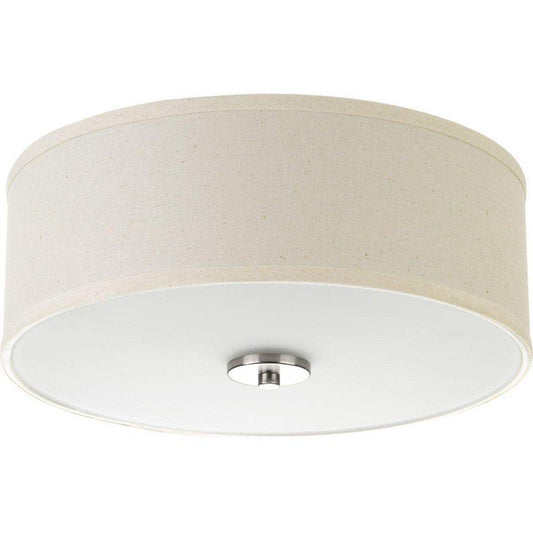 Progress Lighting Inspire 2-Light 60W Close-to-Ceiling Light Fixture in Brushed Nickel