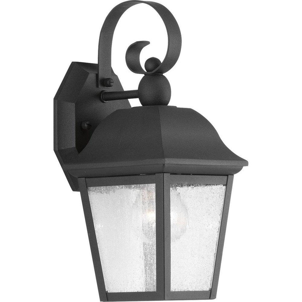 Progress Lighting Kiawah 12-7/8 in. 100W 1-Light Outdoor Wall Sconce in Black