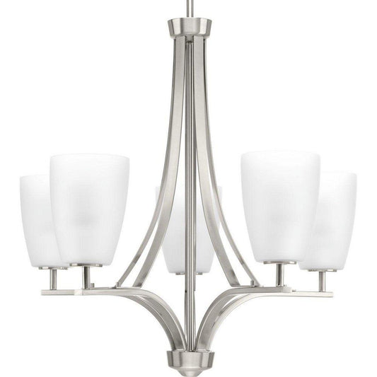 Progress Lighting Leap 100W 5-Light Chandelier in Brushed Nickel