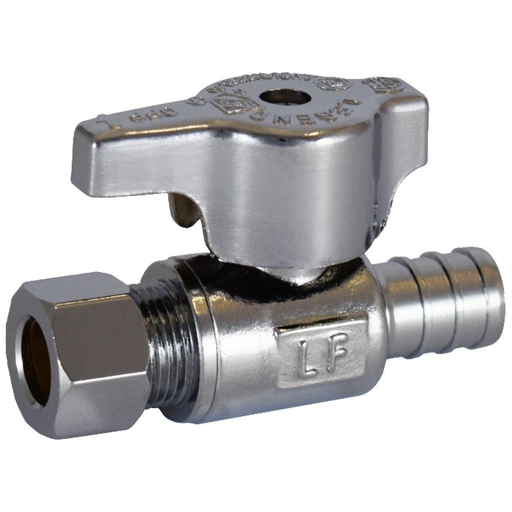 Legend Valve & Fitting T-596NL 1/2 in x 1/4 in Lever Handle Straight Supply Stop Valve in Chrome Plated