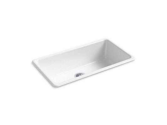 KOHLER Iron/Tones® 33 in. Dual Mount Cast Iron Single Bowl Kitchen Sink in White
